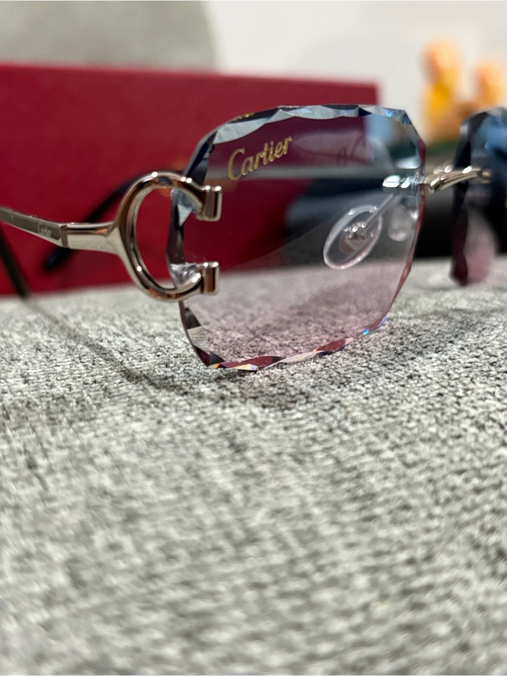Cartier Gradient Blue-Pink Rimless Sunglasses - Picture 7 of 11